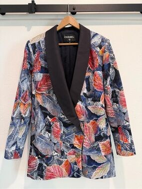 CHANEL Multicolor Floral Smoking Jacket 2018